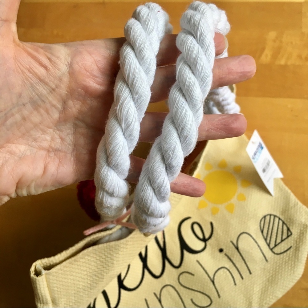 Cruise Club “Hello Sunshine” Straw Tote Bag, Rope Handles, Tan, Black, Yellow - Picture 8 of 16